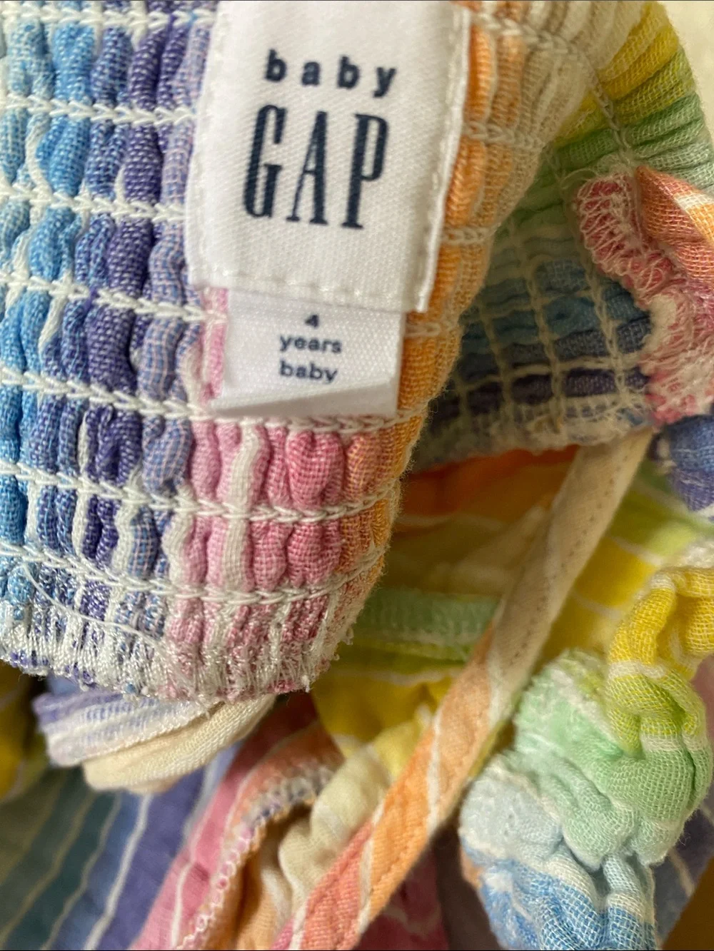 GAP Rainbow Stripe Cotton Romper ruffle sleeve size 4T
